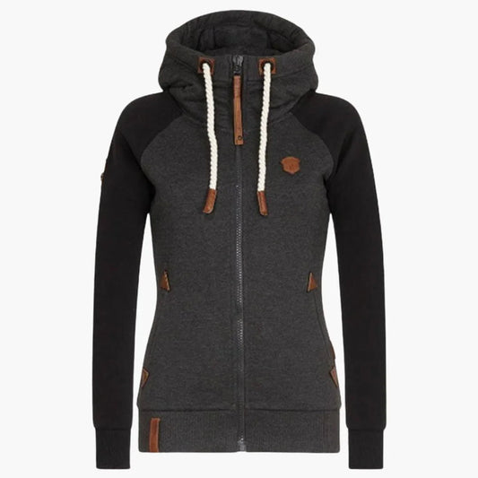 Women's Long-Sleeve Zip-Up Hooded Jacket