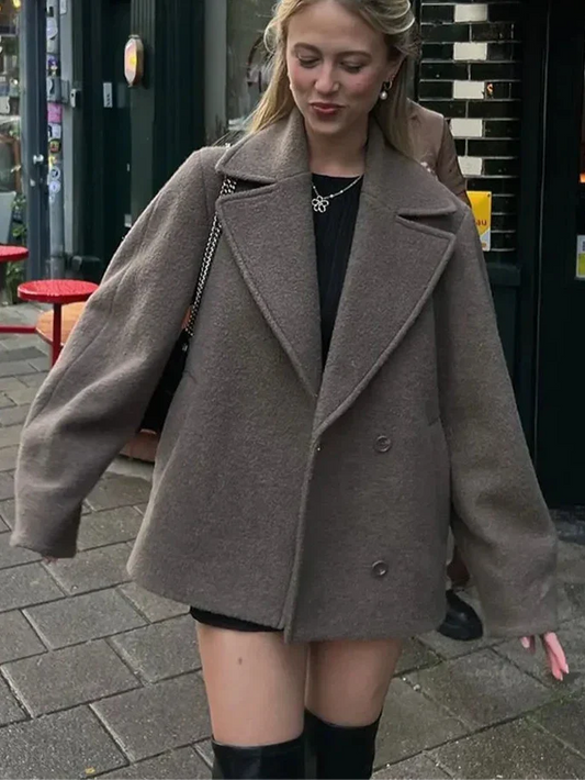 Women's Oversized Double-Breasted Coat