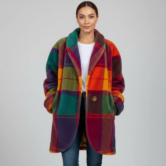 Women's Oversized Plaid Coat