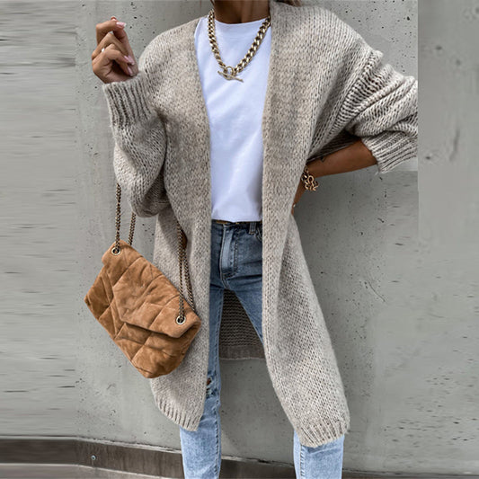 Women's Relaxed Fit Long Open Front Cardigan