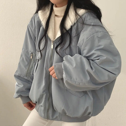 Women's Reversible Long-Sleeve Zip-Up Jacket with Pockets