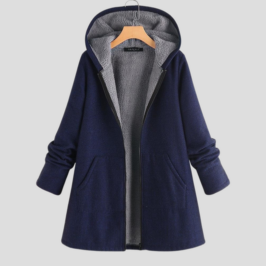 Women's Solid Hooded Coat