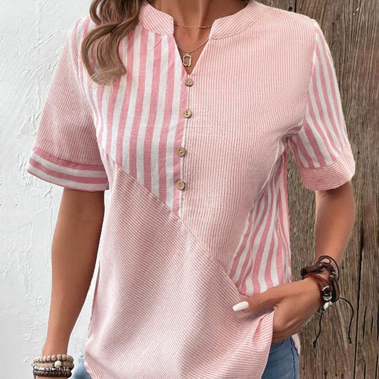 Women's Striped Button-Down Blouse