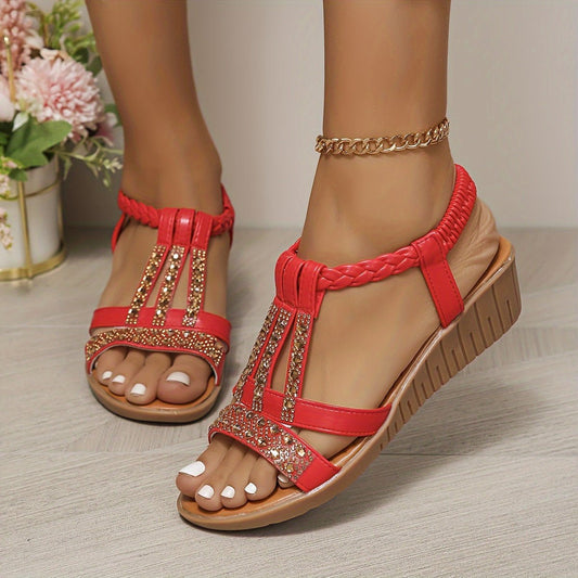 Women's T-Strap Wedge Orthopedic Sandals