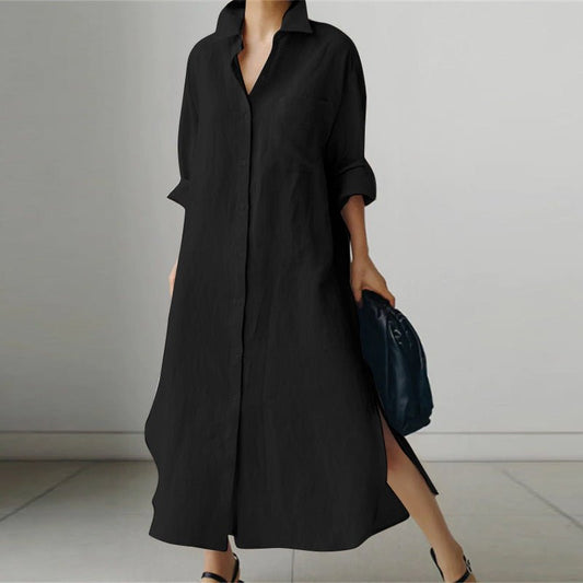 Women's V-Neck Long Sleeve Maxi Dress