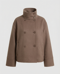 Women's Warm Short Quilted Jacket with High Collar - Padded Puffer Jacket