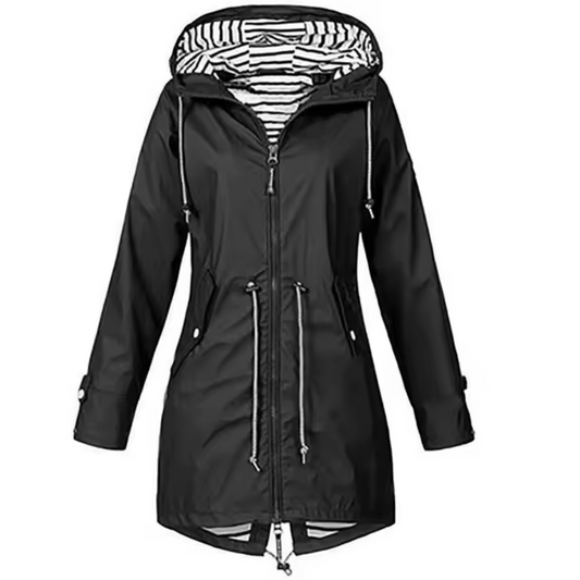 Women's Waterproof Hooded Rain Jacket with Zipper