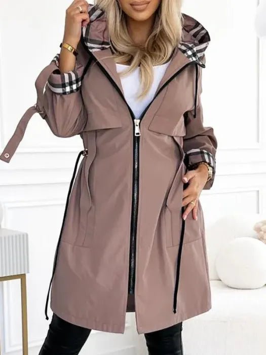 Women's Waterproof Windproof Hooded Trench Coat